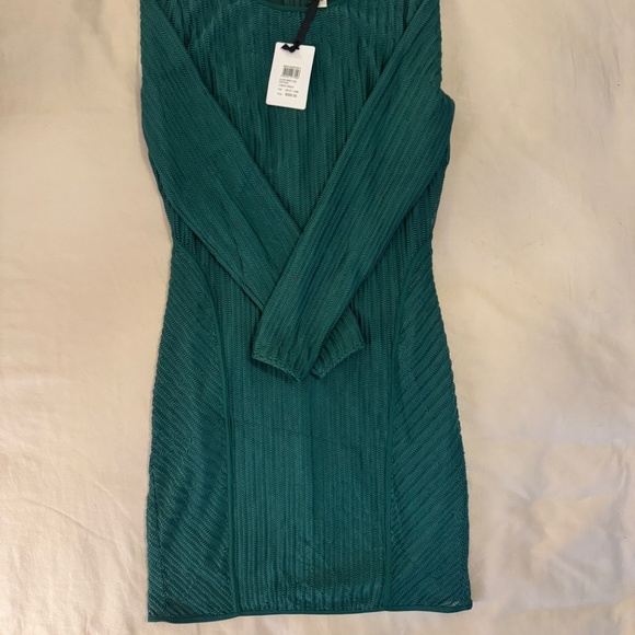 NWT Reiss Chloey Forest Green Body-Con Dress – Textured Knit, Long Sleeve – US 8 - Picture 9 of 14